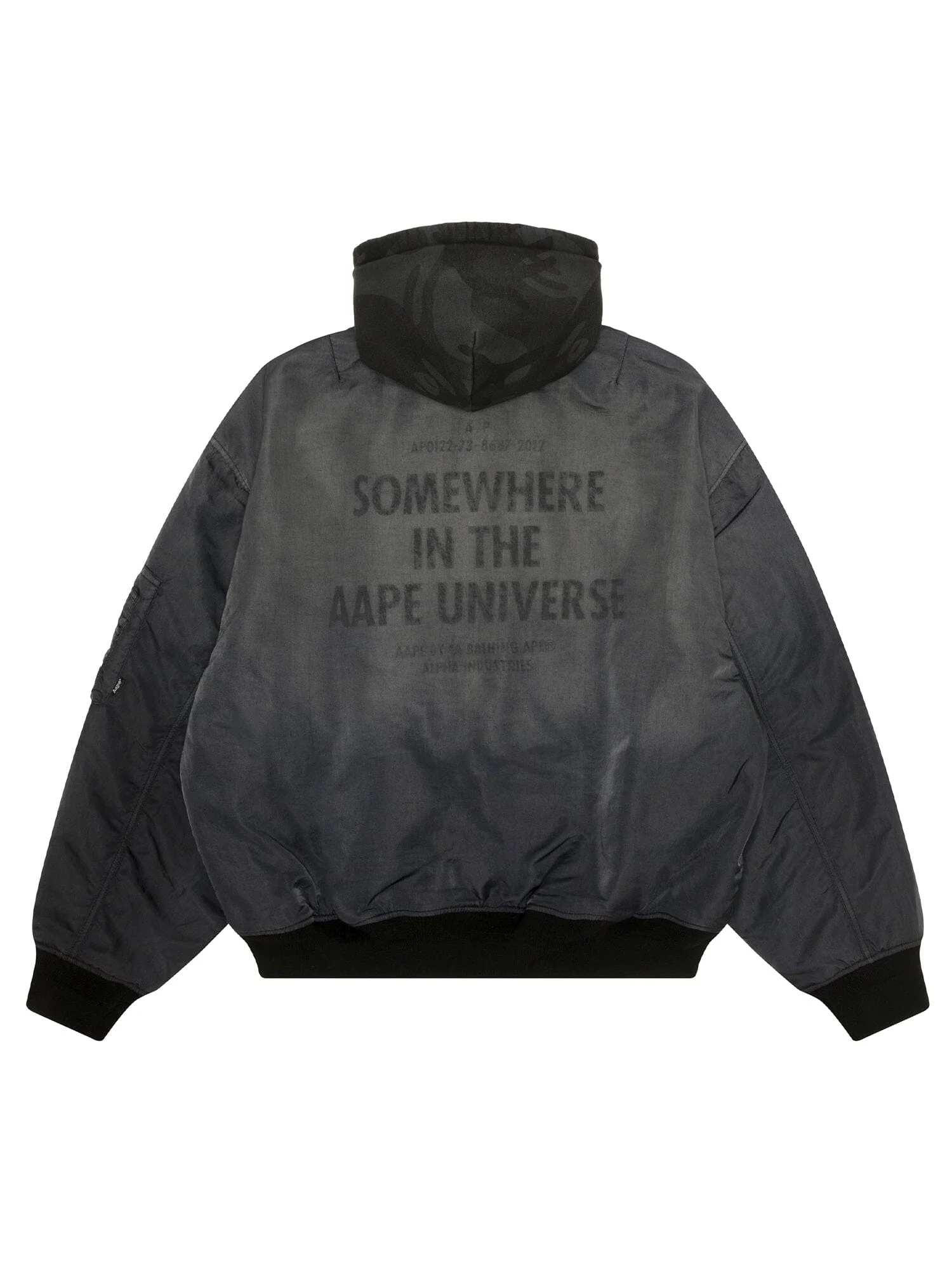 AAPE X ALPHA REVERSIBLE PADDED MA-1 QUILTED JACKET - Image 12