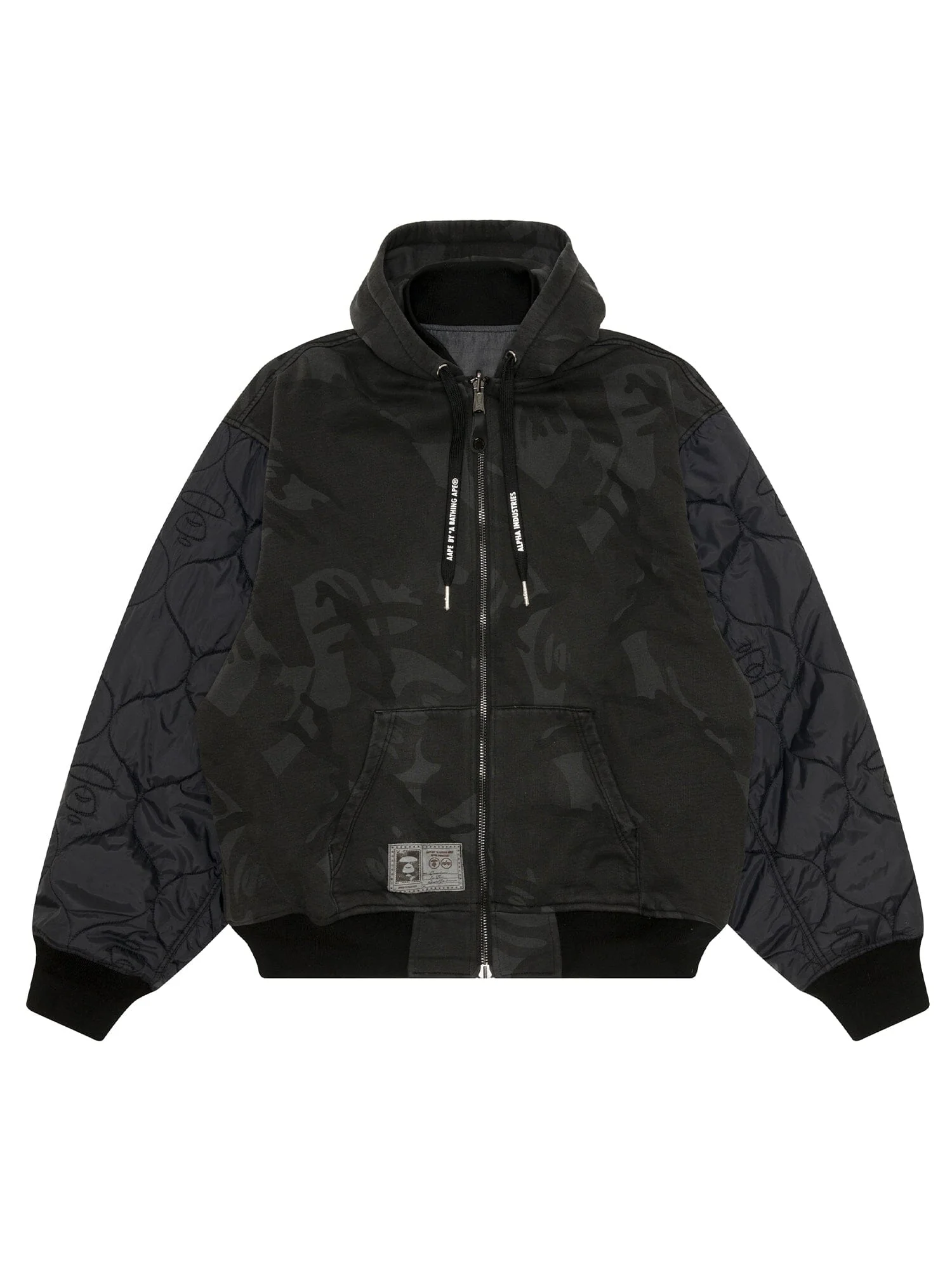 AAPE X ALPHA REVERSIBLE PADDED MA-1 QUILTED JACKET - Image 13