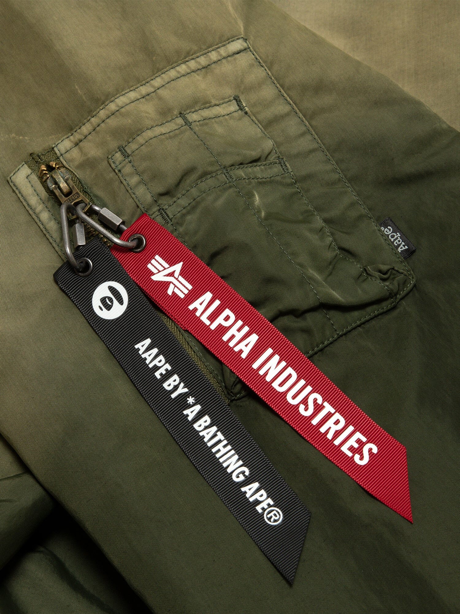 AAPE X ALPHA REVERSIBLE PADDED MA-1 QUILTED JACKET - Image 6