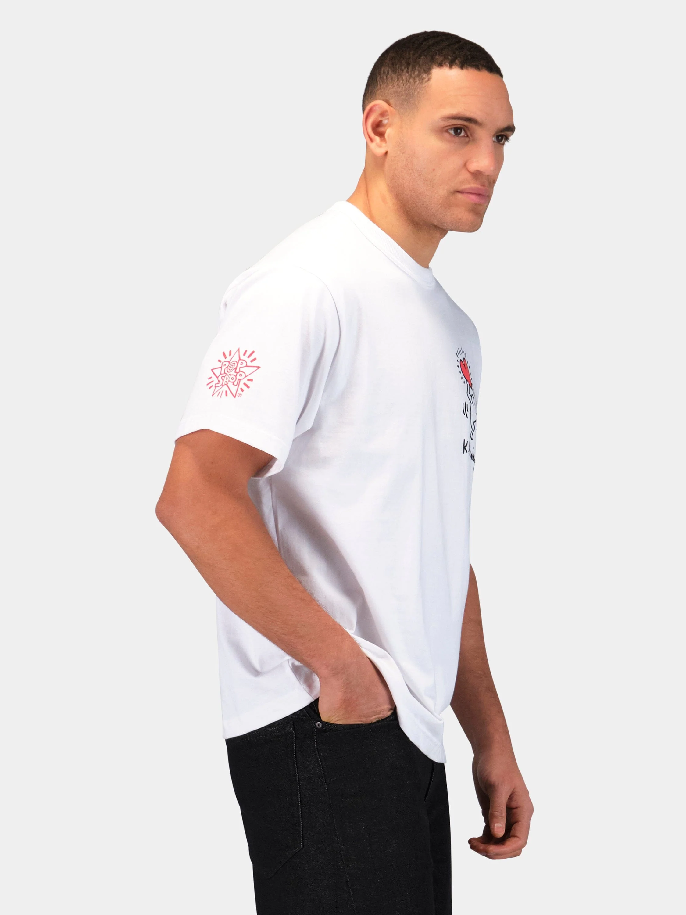 KEITH HARING X ALPHA GRAPHIC TEE "HEART MAN" - Image 10