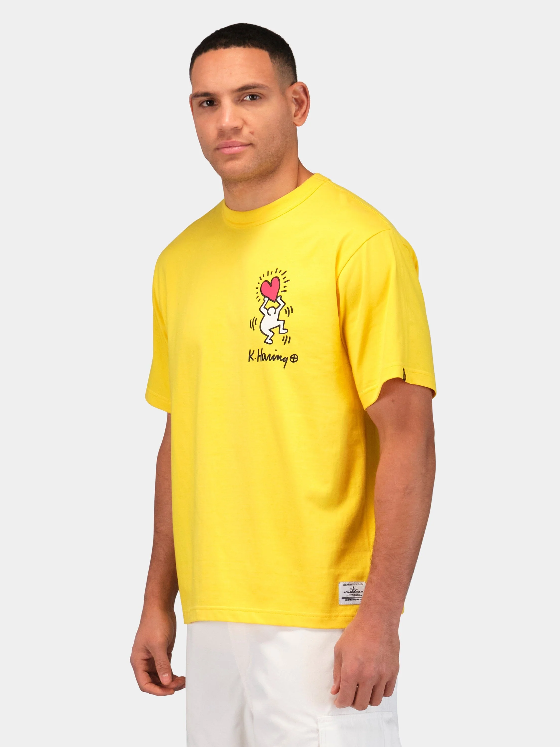 KEITH HARING X ALPHA GRAPHIC TEE "HEART MAN" - Image 5